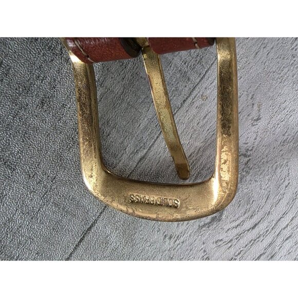 Vintage Torino Mens Leather & Fabric Belt With Brass Buckle 42 - Picture 7 of 9